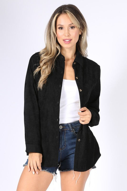 Black lined corduroy shirt