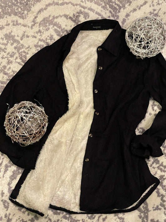 Black lined corduroy shirt