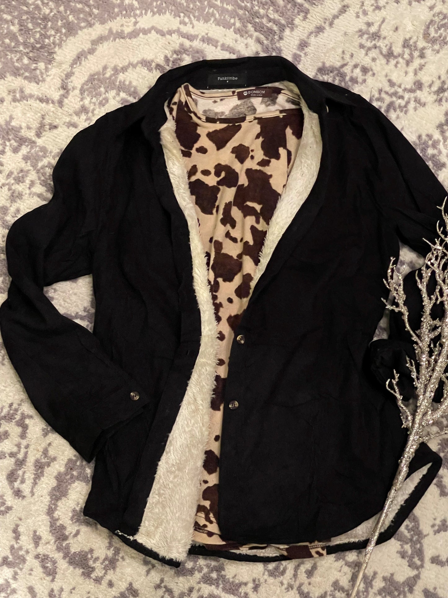 Puff sleeve animal print tunic